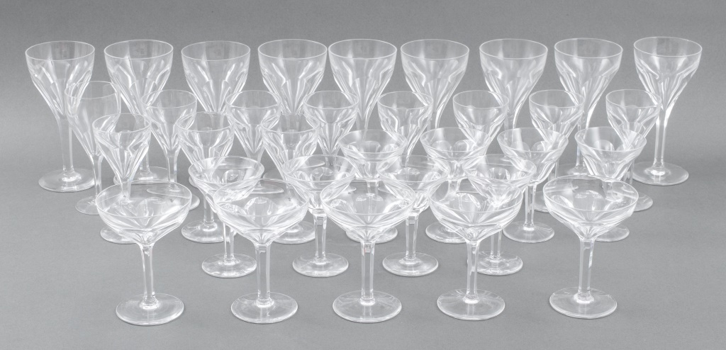 Appraisal: NESTOR BY VAL SAINT LAMBERT CRYSTAL STEMWARE Thirty-three pieces of