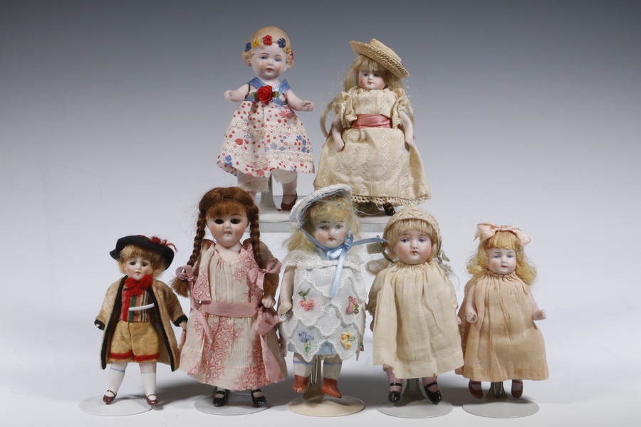 Appraisal: BISQUE PORCELAIN DOLLS Lot of Vintage Small Parian Dolls with