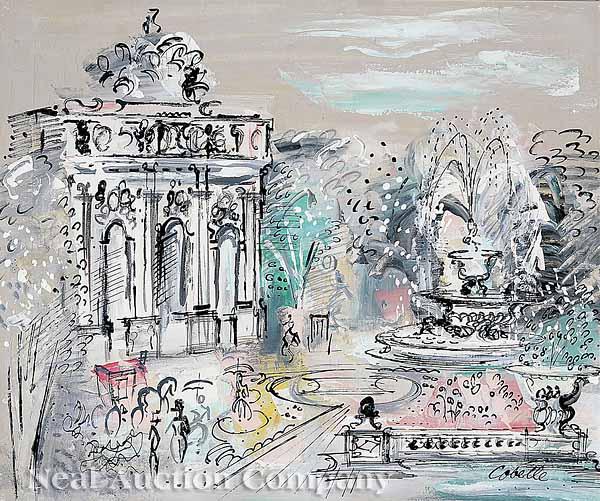 Appraisal: Charles Cobelle French American - Parisian Park with a Fountain