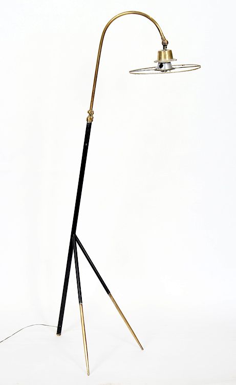 Appraisal: BRASS IRON ITALIAN FLOOR LAMP A brass and iron Italian