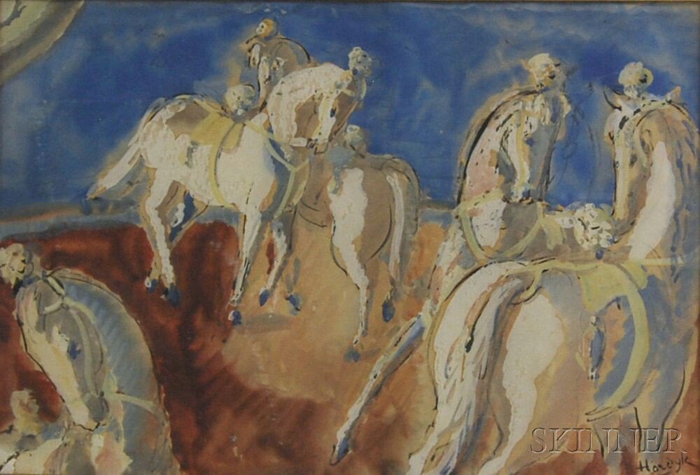 Appraisal: Gerard Hordyk Dutch - Circus Horses Signed Hordyk l r