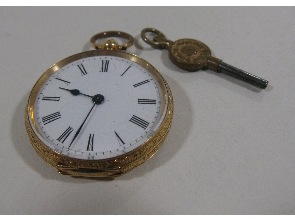 Appraisal: Eighteen carat gold fob watch