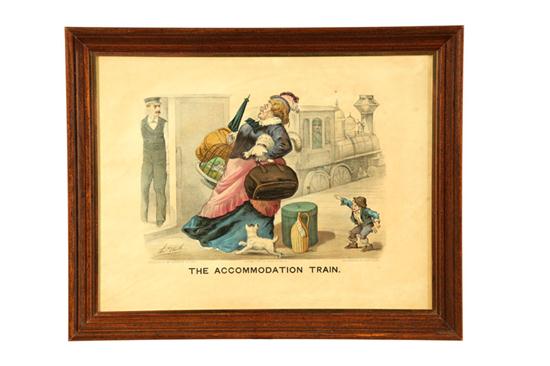 Appraisal: THE ACCOMODATION TRAIN BY CURRIER IVES Handcolored lithograph on paper