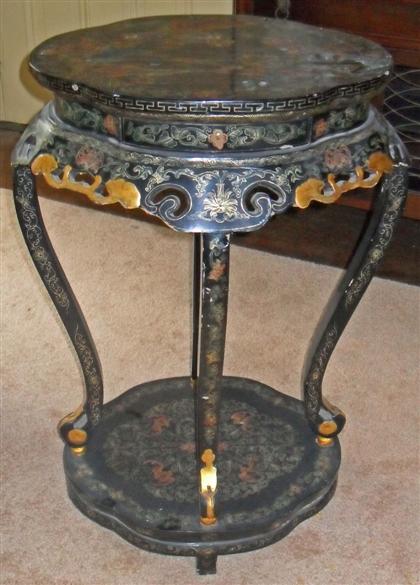 Appraisal: Chinese black lacquered censer tableH Diam in