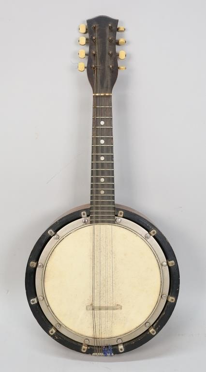 Appraisal: Eight string banjolin Early th Century Heavy wear to drum