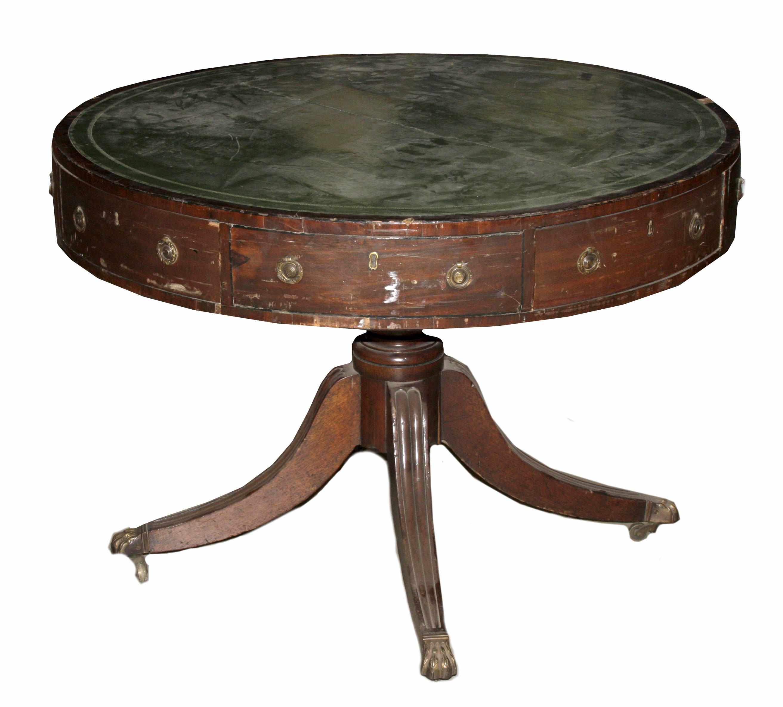 Appraisal: A George III mahogany drum table th centuryheight in diameter