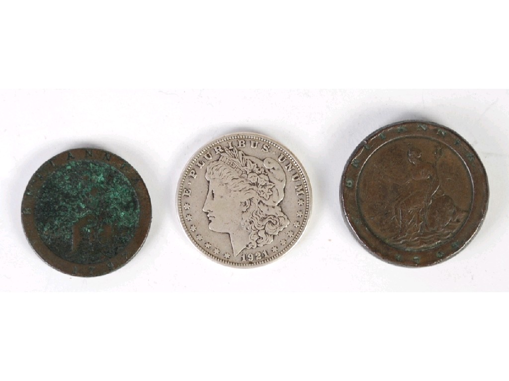 Appraisal: GEORGE III 'CART WHEEL' PENNY AND HALF PENNY AND A