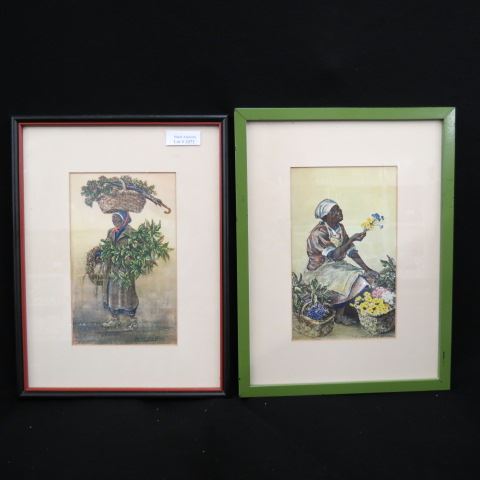 Appraisal: Elizabeth O'Neill Verner Prints Charleston Gullah flower sellers image area