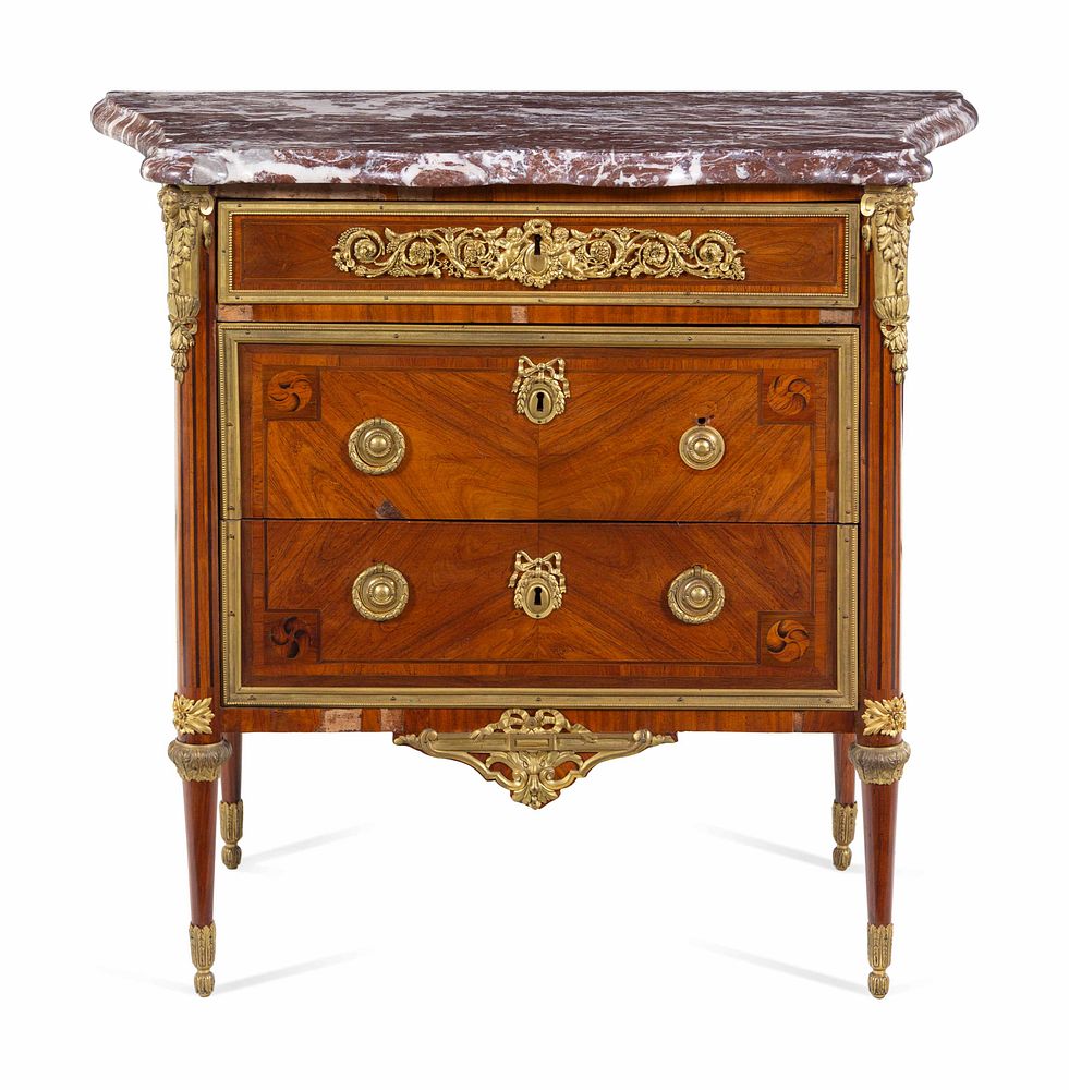 Appraisal: A Louis XVI Gilt Bronze Mounted Tulipwood Commode with an