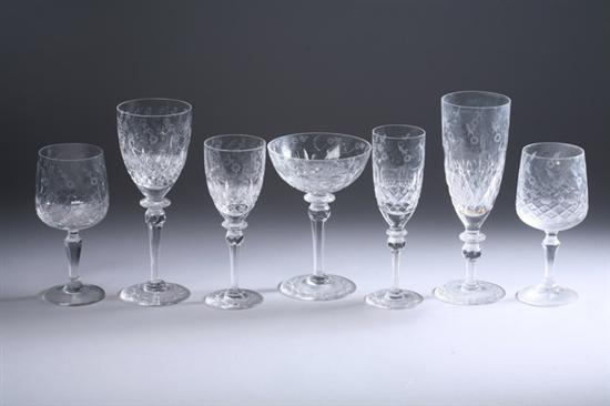 Appraisal: -PIECE ASSEMBLED CUT AND ETCHED COLORLESS CRYSTAL STEMWARE SERVICE Twelve