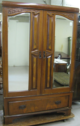 Appraisal: LATE VICTORIAN WALNUT AND BURL WALNUT WARDROBE English c having