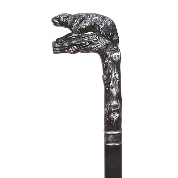 Appraisal: Wild Dog Defensive Cane Late th Century- A high relief