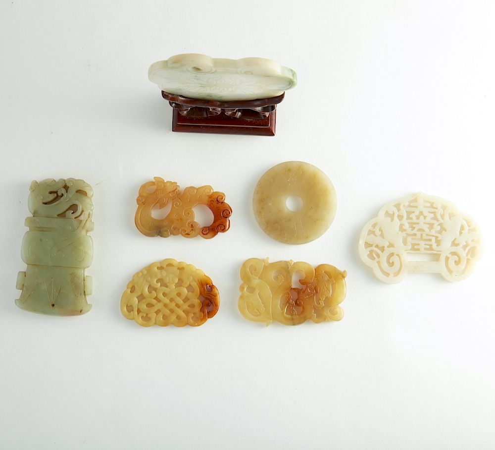 Appraisal: Grp Chinese th c Jade Pendants Group of seven th