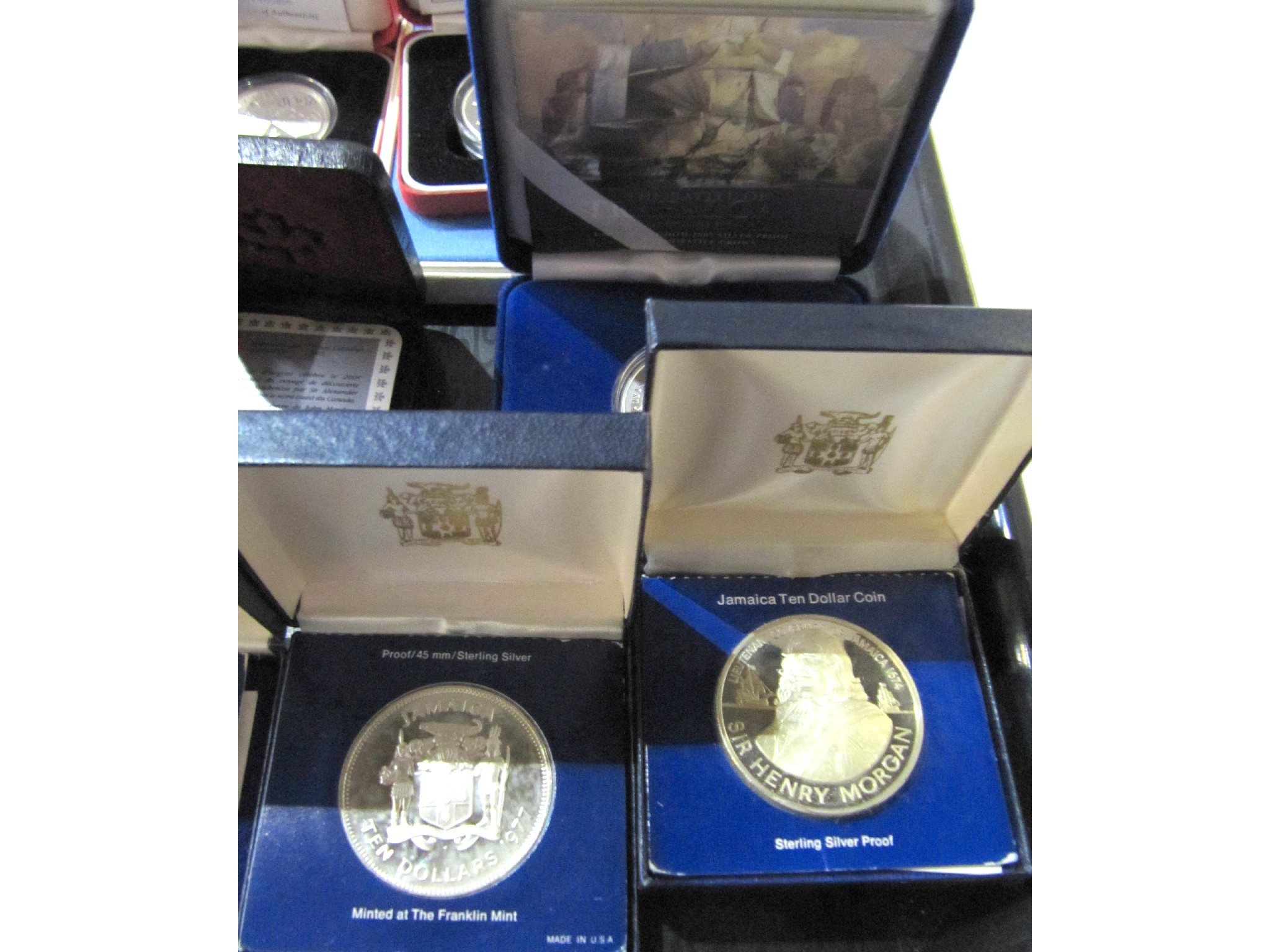 Appraisal: A collection of modern silver proof commemorative coins Panama silver