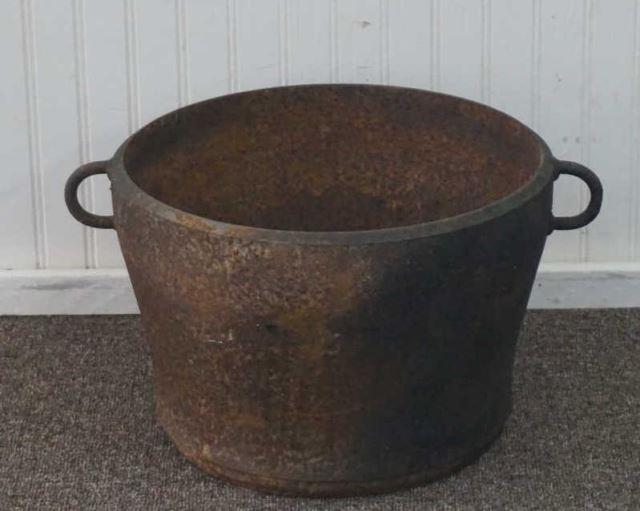 Appraisal: Primitive Cast Iron Caldron Stew Pot with Hangers Looks to