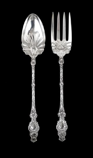 Appraisal: Pair of Whiting Lily Sterling Silver Salad Servers the pattern