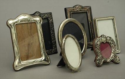 Appraisal: Seven English and American Sterling Silver Picture Frames to x