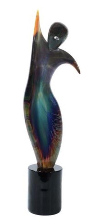 Appraisal: Italian Murano art glass sculpture Abstract Dancer engraved signature at