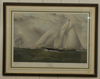 Appraisal: Print of the Schooner Yacht Haze