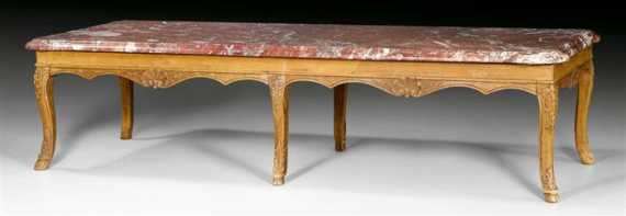 Appraisal: LOW SALON TABLE Louis XV France th century Shaped and