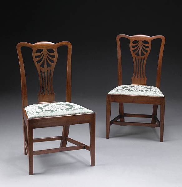 Appraisal: A set of six George III mahogany side chairs late