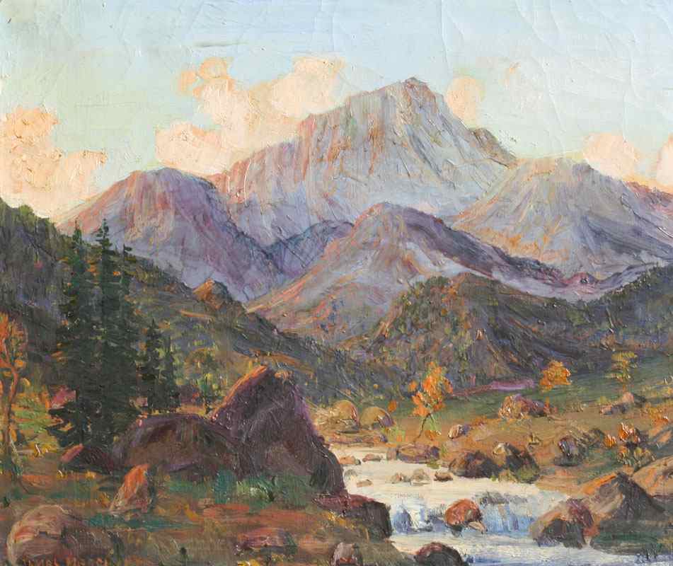 Appraisal: MERRIAM James Canadian - Western River Valley Landscape OIL Canvas