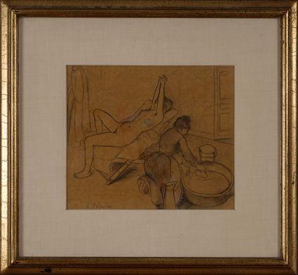 Appraisal: SUZANNE VALADON - LE BAIN Pencil and charcoal on trace