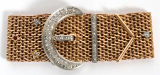 Appraisal: ROSE WHITE GOLD DIAMOND BELT BUCKLE BRACELET KT ROSE WHITE