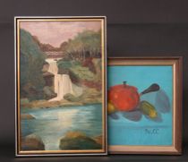 Appraisal: A Lot of Two Decorative Paintings This lot of decorative