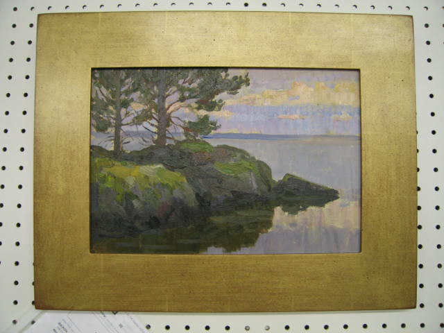 Appraisal: Leonid P Baikev Oil on Board coastal landscape image area