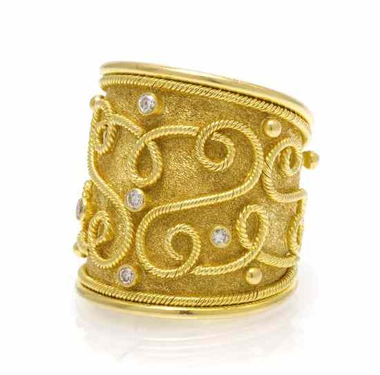 Appraisal: An Karat Yellow Gold and Diamond Ring consisting of a