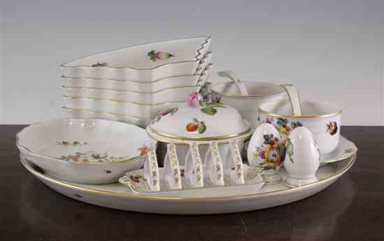 Appraisal: A collection of Herend porcelain Fruit and Flowers pattern breakfast