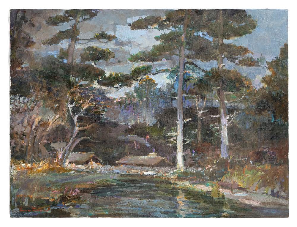 Appraisal: LAU CHUN HAWAII CHINA B PT LOBOS HEADLANDS DEPICTING HOUSES