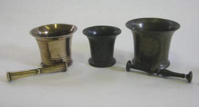 Appraisal: A BRASS MORTAR th century the flared rim with incised