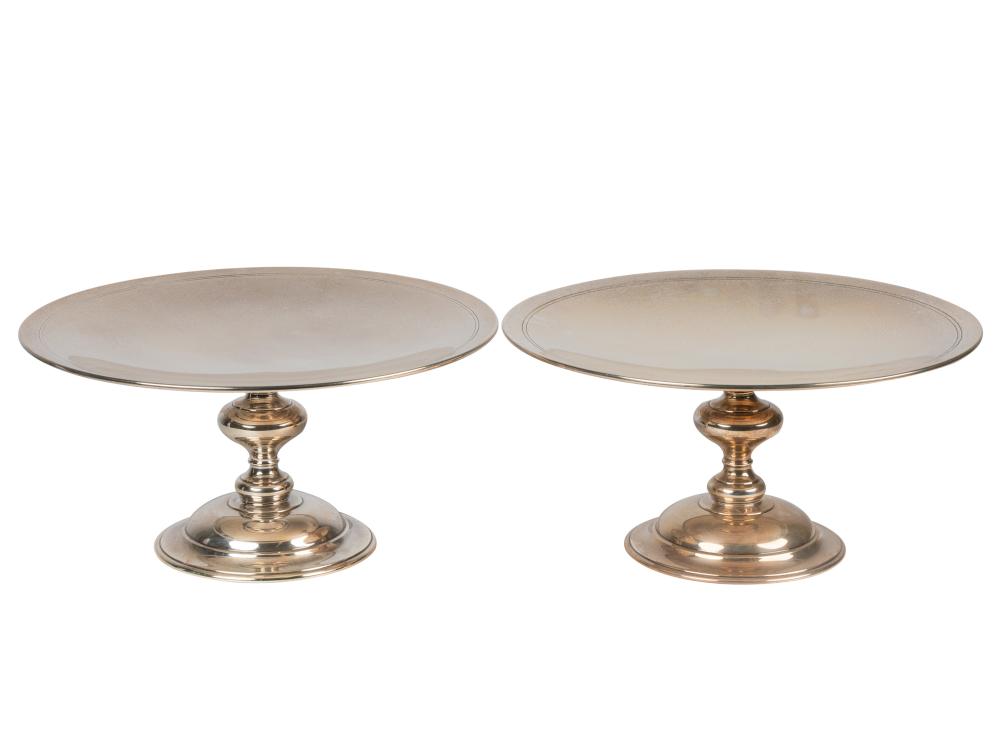 Appraisal: PAIR OF TIFFANY CO STERLING CAKE STANDS - with maker's