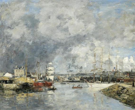 Appraisal: BOUDIN EUGENE Honfleur - Deauville Dieppe harbour Oil on panelled