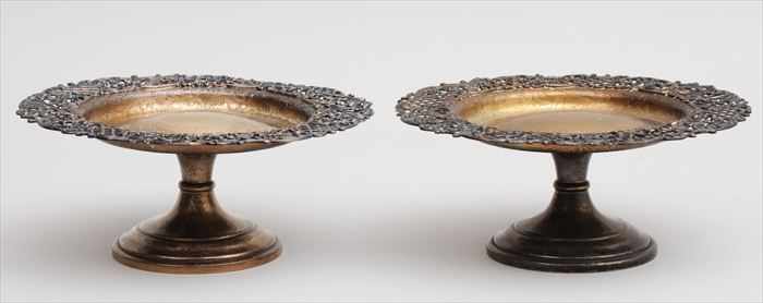 Appraisal: PAIR OF AMERICAN SILVER STEMMED SWEETMEAT STANDS Marked Sterling each