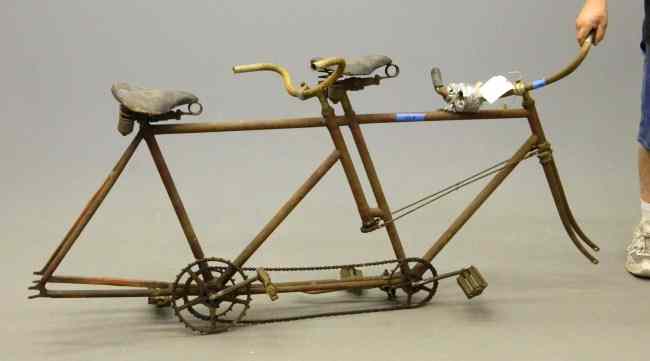 Appraisal: c Male Male tandem bicycle frame Restoration project As found