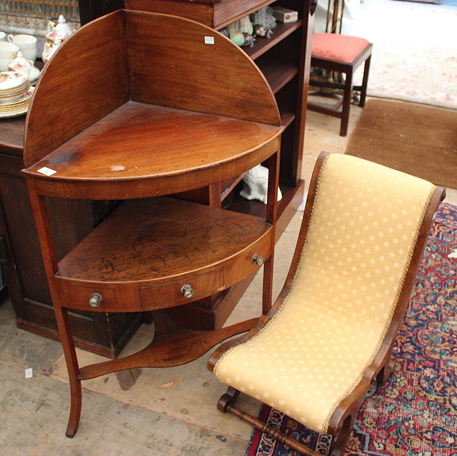 Appraisal: A TH CENTURY MAHOGANY CORNER WASH STAND together with a