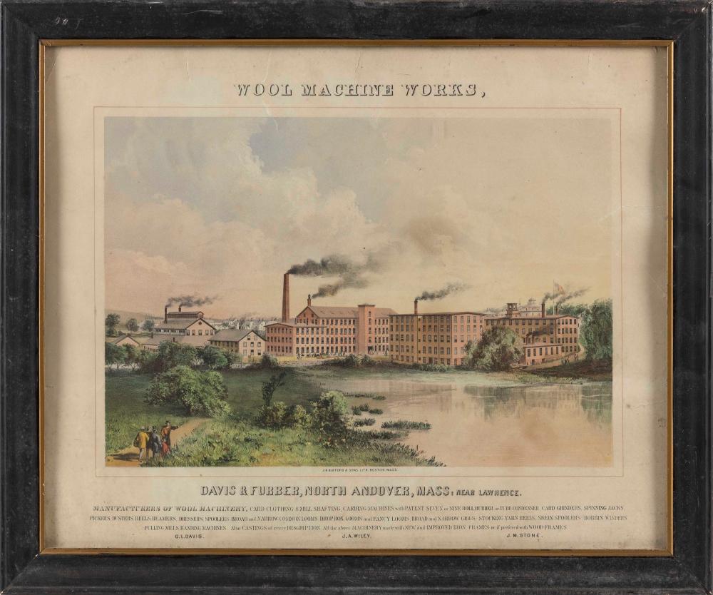 Appraisal: VIEW OF THE DAVIS FURBER WOOL MACHINE WORKS LATE TH