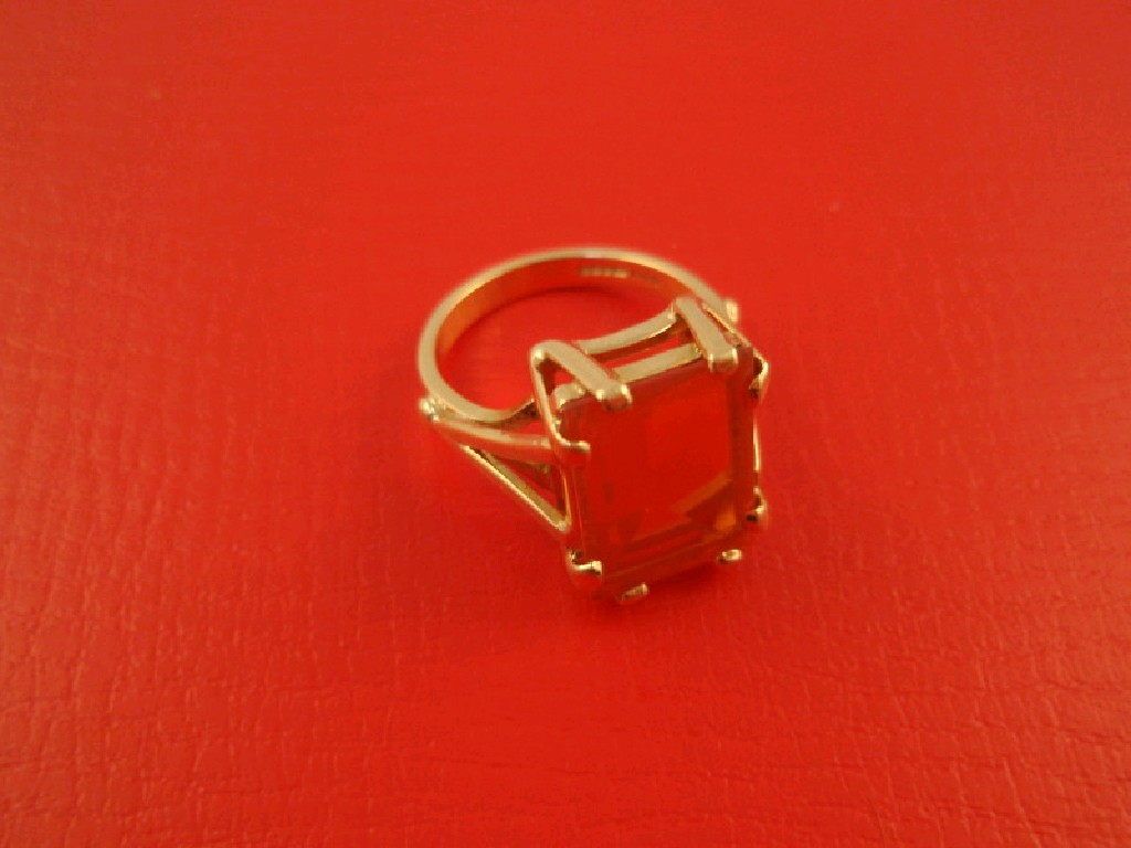 Appraisal: A dress ring ct gold basket setting with emerald cut