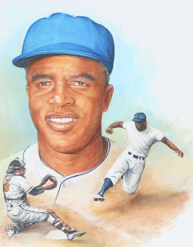 Appraisal: Paul Chris Calle Jackie Robinson Original Paul Calle - and