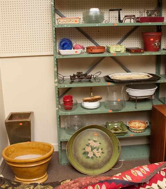 Appraisal: Assorted toleware articles including bowls trays and planters assorted ceramic