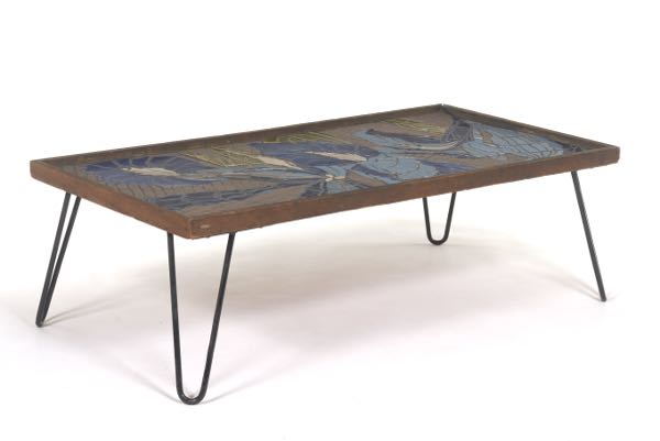 Appraisal: MOSAIC COFFEE TABLE H x x Color mosaic tile top