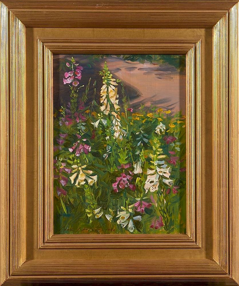 Appraisal: Evan Wilson born Artist Evan Carter Wilson Title Foxgloves Signature