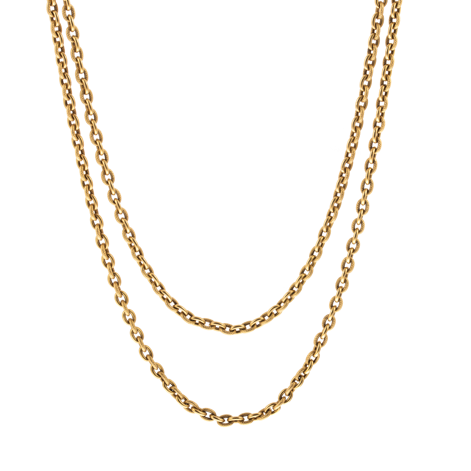 Appraisal: A VINTAGE TEXTURED CHAIN IN K YELLOW GOLD K yellow