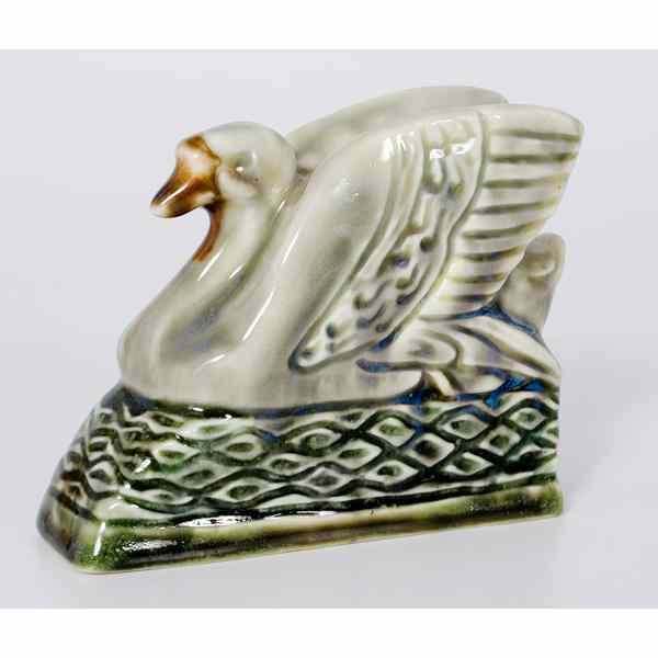 Appraisal: Rookwood Swan Bookend Toohey American a Rookwood swan bookend covered