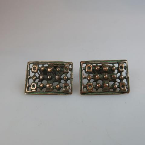 Appraisal: Pair Of Uni David-Andersen Norwegian Bronze Cufflinks designer Unn Tangerud