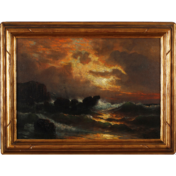 Appraisal: Harry Henry Chase - cloudy seascapeoil on canvas laid on