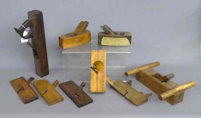 Appraisal: Lot various early wood planes Some names to include ''Austria''